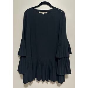 Banana Republic x Olivia Palermo Tiered Bell-Sleeve Top,Black Small